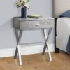 Accent Side Table, Storage Drawer, Convenient Design - Gray - Image 4