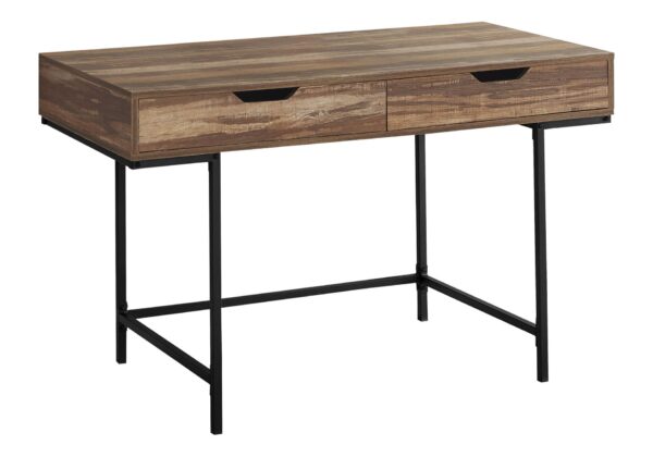 Computer Desk For Home Office, Laptop, Storage Drawers, Contemporary Versatile Placement - Brown