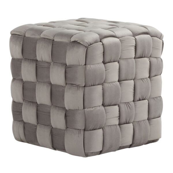 Square Braided Ottoman - Dark Gray