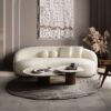 Drake - Japandi Style Curvy Sofa - Ivory White / White - Image 5