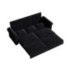 King Pull Out Sofa Bed, Chesterfield Sofa, 3 In 1 Velvet Convertible Sleeper Sofa With Nailhead Trim & Rolled Arm Multifunctional Sofa Bed For Living Room - Black - Image 12