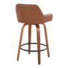 Daniella - Contemporary Fixed Height Counter Stool With Swivel With Round Footrest (Set of 2) - Walnut / Camel - Image 4