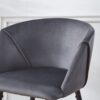 Counter Height Bar Stool, Velvet Upholstered For Pub, Restaurant, Kitchen Island (Set of 2) - Black / Dark Gray - Image 5