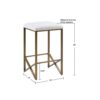 Backless Upholstered Counter Stool With Padded Seat - Ivory / Bronze - Image 3