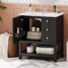 Transitional Style Bathroom Vanity Cabinet Combo With Ceramic Sink, Soft Close Door - Black - Image 22