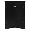 Triangle Bathroom Storage Cabinet With Adjustable Shelves, Freestanding Floor Cabinet For Home Kitchen - Black - Image 9