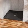 36" X 36" Shower Base 3.5" Height Anti - Slip Acrylic Center Drain Single Threshold Shower Base - Slate Black - Image 4