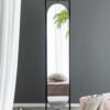 Full Length Standing Mirror, 360° Swivel Floor Mirror For Bedroom - Black - Image 8