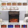 25" Stand Side Table With 3-Sided Glass Electric Fireplace - Antique Black - Image 5