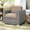Patio Chair With Cushions, Durable Cushions - Gray Mix - Image 3