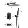 Modern Black Shower Faucet Set Rainfall System With 10" Shower Head And Handheld Combo Stainless Steel - Matte Black - Image 3
