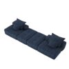 Modern Oversized Modular Sectional Sofa With 2 Ottoman And 2 Seat, Sparkling Chenille Fabric Soft Cushion Sofa With 4 Pillows, 4 Pieces Diy Combination Tufted Sofa, No Assembly Required - Blue - Image 24