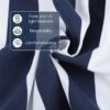 2 Piece High Back Chair Cushion Set Tufted Patio Or Rocking Chair Cushions For Garden Or Porch - Blue Stripe - Image 6