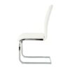 Modern Dining Chairs With Faux Leather Padded Seat And Chrome Metal Legs For Kitchen, Living, Bedroom, Dining Room - White / Silver - Image 16