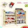 Kids Bookshelf Toy Storage Organizer With 17 Bins And 5 Bookshelves, Multi-Functional Nursery Organizer Kids Furniture Set Toy Storage Cabinet Unit With HDPE SheLF And Bins - Light Green - Image 2