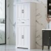 Bathroom Storage Cabinet With Multi Functional Storage Space, Drawer With Slide Rails, Adjustable Shelf - White - Image 4