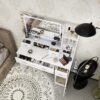 40.95" Newly Designed Smart Mirror Dressing Table With Drawers And Storage Cabinet, Dressing Table With Dressing Pad For Bedroom, Dressing Room - White - Image 7