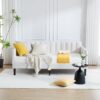 Elena - Twin Boucle Upholstered Daybed, Ribbed Tufted Backrest - Ivory - Image 9