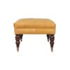 Buffalo - Leather Ottoman With Castor Legs - Caramel - Image 5