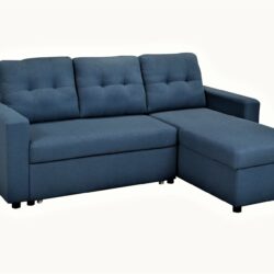 Convertible L Shaped Sectional Sleeper Sofa Bed, Saving Pull Out Couch - Blue