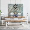 Farmhouse Chandelier, 6 Light Wood Chandelier Pendant Light Fixture With Adjustable Chain For Dining Room Living Room Entryway, Bulb Not Included - Gray - Image 3
