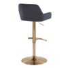 Daniella - Contemporary Adjustable Barstool With Swivel With Rounded T Footrest (Set of 2) - Gold / Black - Image 4