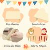 Kids Table And 2 Chairs Set, 3 Pieces Toddler Table And Chair Set, Wooden Activity Play Table Set (Lion&Monkey) - Natural - Image 14