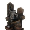 Water Fountain With Antique Water Pump Design And LED Light - Brown / Gray - Image 3