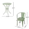 Ambrosia - 3 Piece Bistro Set With Leaf Motifs Top And Seat - Green - Image 3