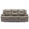 3 Seater Home Theater Recliner Manual Recliner Chair With A Led Light Strip Two Built-In Cup Holders For Living Room - Gray - Image 7