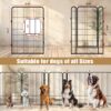 8 Panels Heavy Duty Metal Playpen With Door, Dog Fence Pet Exercise Pen For Outdoor, Indoor - Black - Image 3