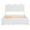 Queen Size Platform Bed With With 2 Big Drawers, Twin Long Size Trundle - White - Image 10