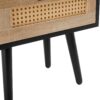 15.75" Rattan End Table With Power Outlet & USB Ports, Modern Nightstand With Drawer And Solid Wood Legs, Side Table For Living Room, Bedroom - Black - Image 18