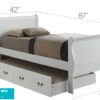 Twin Storage Bed With Style Elegant - White - Image 2