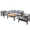 4 Pieces Outdoor Sectional Sofa Set 5 Person Patio Seating Group Outdoor Conversation Set With Cushions And A Coffee Table For Patios, Gardens, Or Balcony - Gray - Image 17