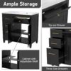 Modern Bathroom Vanity With Ceramic Sink, Freestanding, One Tip - Out Drawer, 3 Side Drawers, Adjustable Shelf - Beige - Image 5