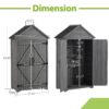 Outdoor Storage Cabinet, Garden Wood Tool Shed, Outside Wooden Shed Closet With Shelves And Latch For Yard - Gray - Image 8