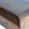Large Curve Upper Slot Floating Bedside Table - Dak Brown - Image 5