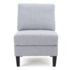 Comfy 5 Pieces L Shaped Sofa With Wooden Legs, Modern Side Chairs For Living Room - Light Gray - Image 3