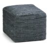 Fredrik - Square Pouf - Gray - Image 5