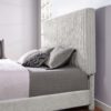 Queen Size Minky Stone Upholstered Platform Bed - Image 8