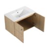 Modern Wall Mounted 30" Bathroom Vanity With Ceramic Sink And Soft Closing Doors - Oak - Image 17