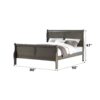 Louis Philippe - Eastern King Bed - Dark Gray - Image 5