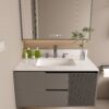 Bianco Carrara Venato Marble Vanity Top With Undermount Sink And Backsplash - White - Image 15