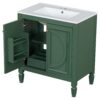 30" Bathroom Vanity With Sink, 2 Doors With Shelf, Soft Close Door Hinges, Vintage Style - Green - Image 15