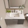 Bianco Carrara Venato Marble Vanity Top With Undermount Sink And Backsplash - White - Image 16