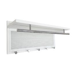 Esyspot - Metal Powder Coating Hook Wall Mounted With Shelf - White