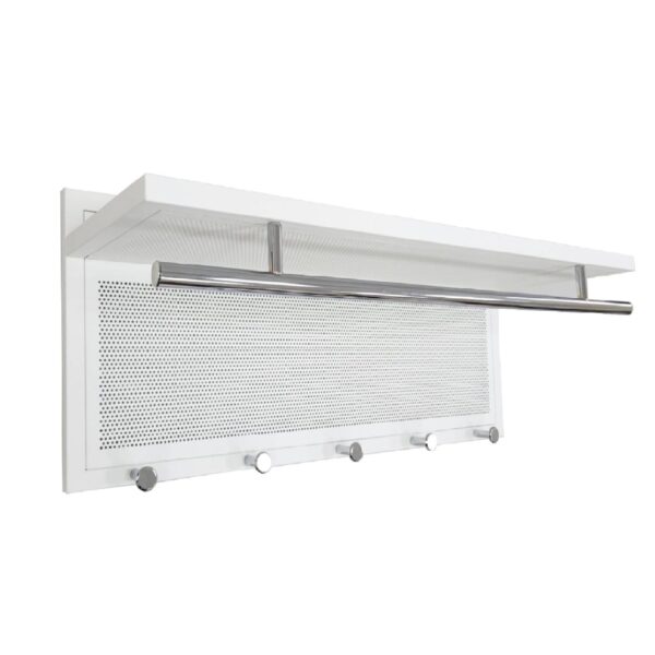 Esyspot - Metal Powder Coating Hook Wall Mounted With Shelf - White