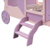 Twin Size Princess Carriage Bed With Crown, Platform Car Bed With Stair - Purple / Pink - Image 10