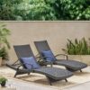 Salem - Contemporary Wicker Chaise Lounge With Armrests - Gray - Image 3